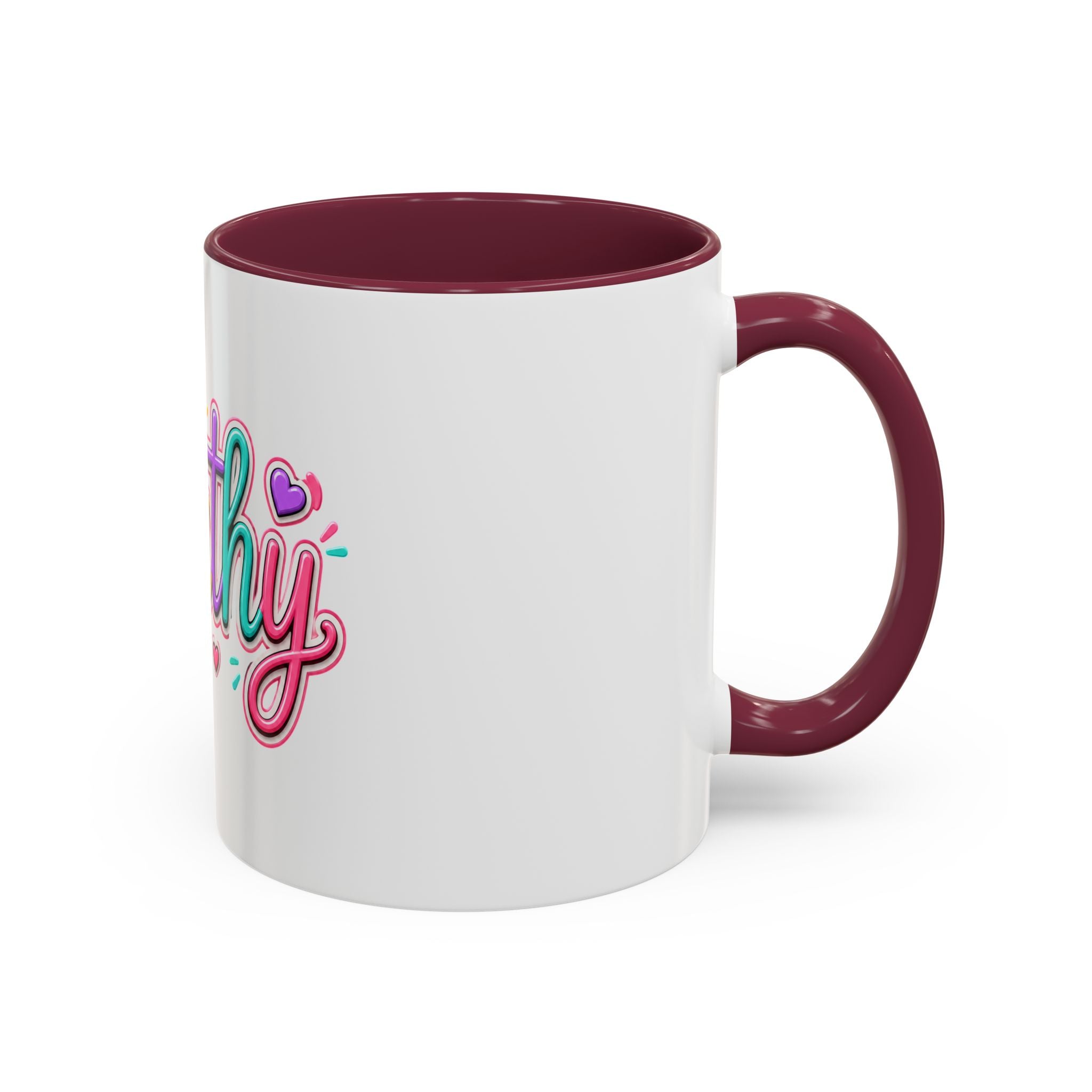 Worthy Colorful Ceramic Mug — Inspirational Heart Design (11oz & 15oz)