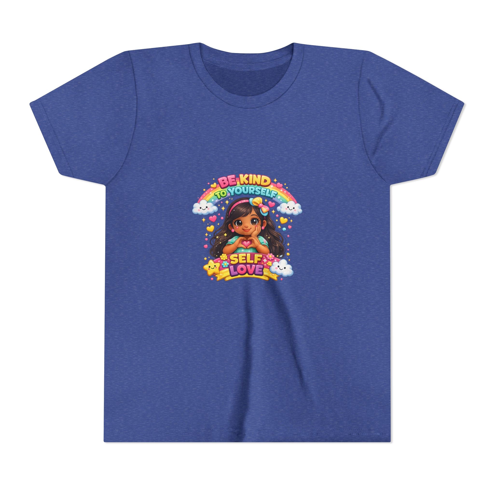 Youth Tee - "Be Kind to Yourself" Self-Love Rainbow Graphic