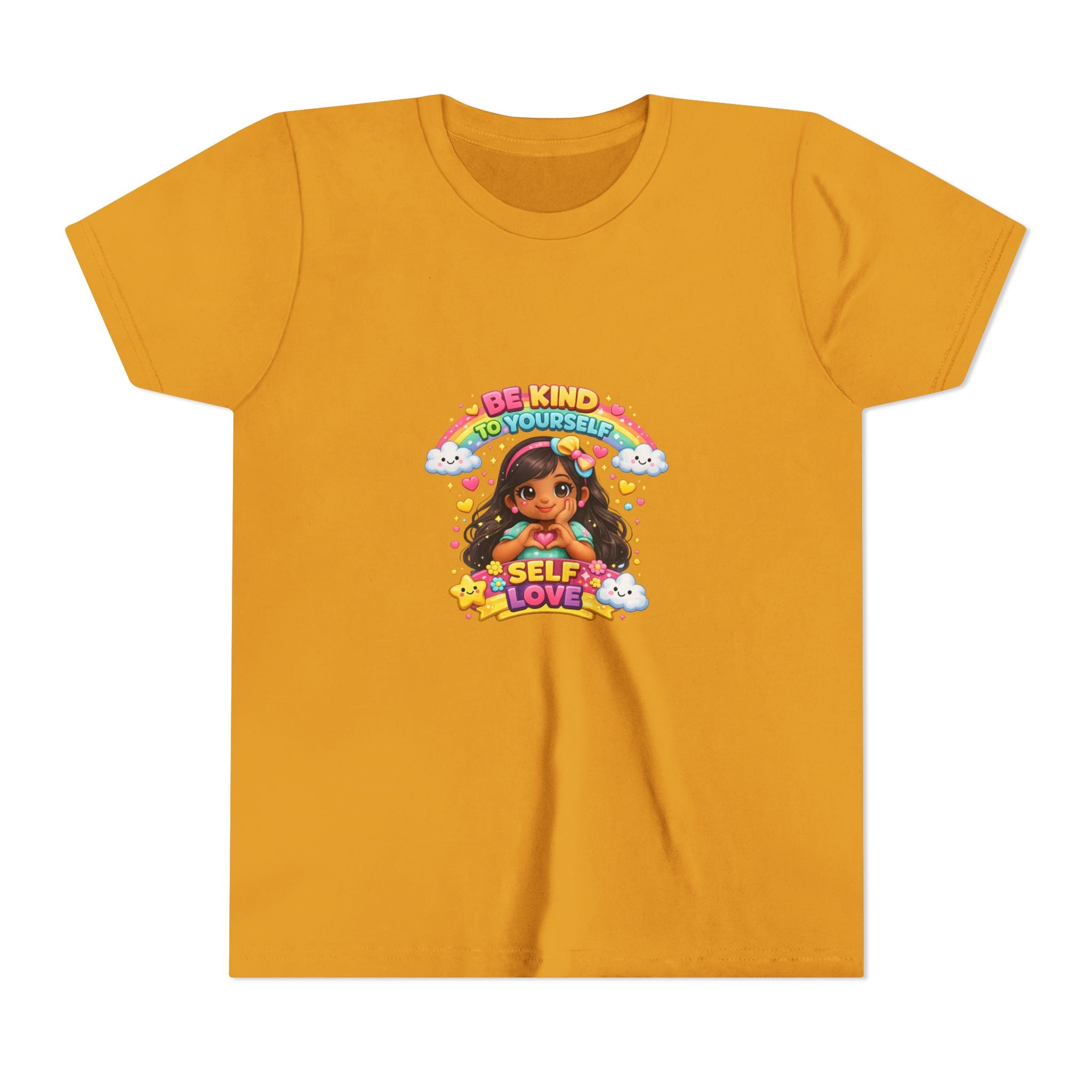 Youth Tee - "Be Kind to Yourself" Self-Love Rainbow Graphic
