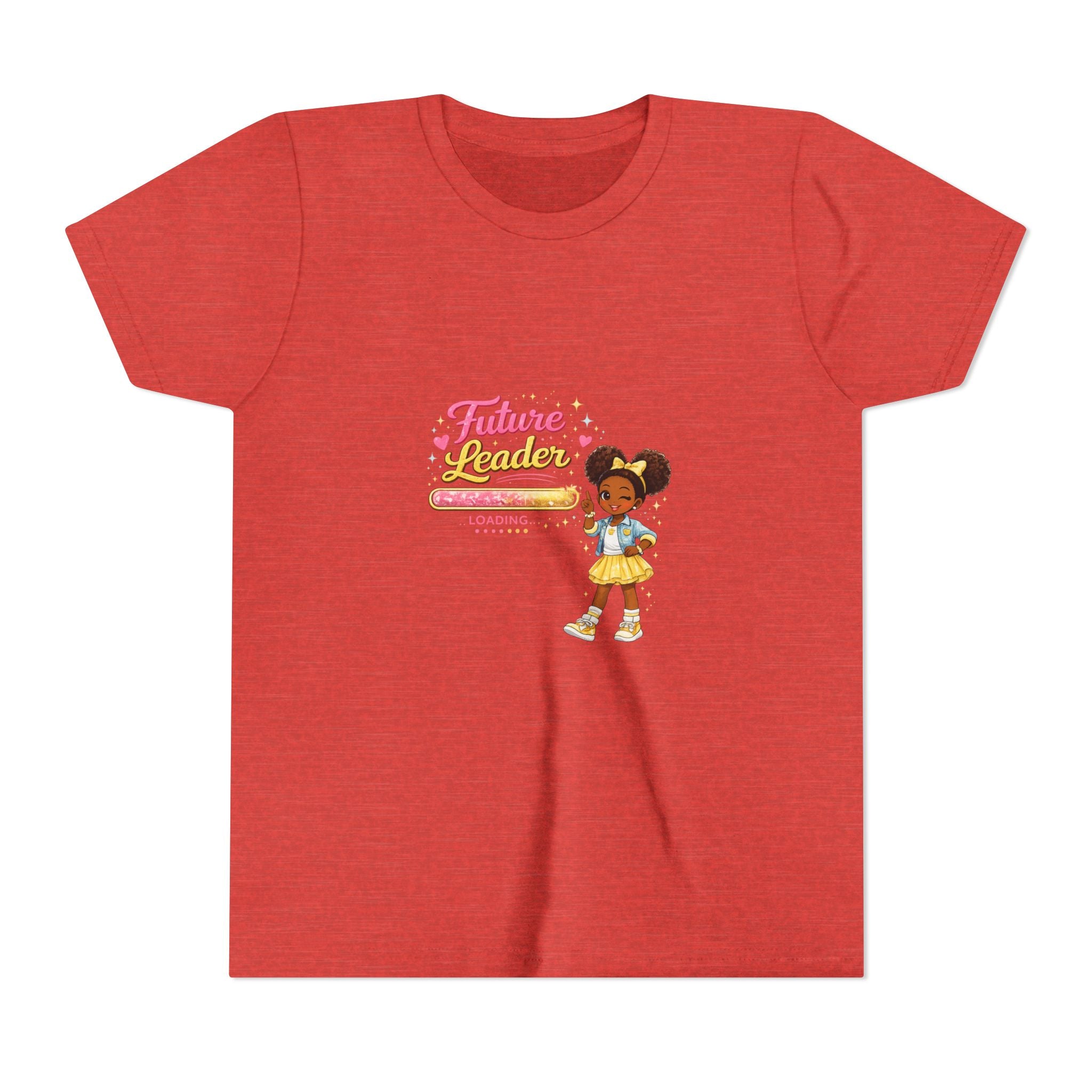 Youth Tee — “Future Leader” Cute Black Girl Graphic Shirt for Kids