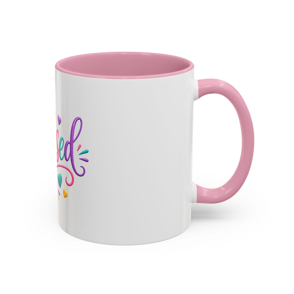 Blessed Colorful Mug (11oz & 15oz) — Rainbow Hearts Coffee Cup