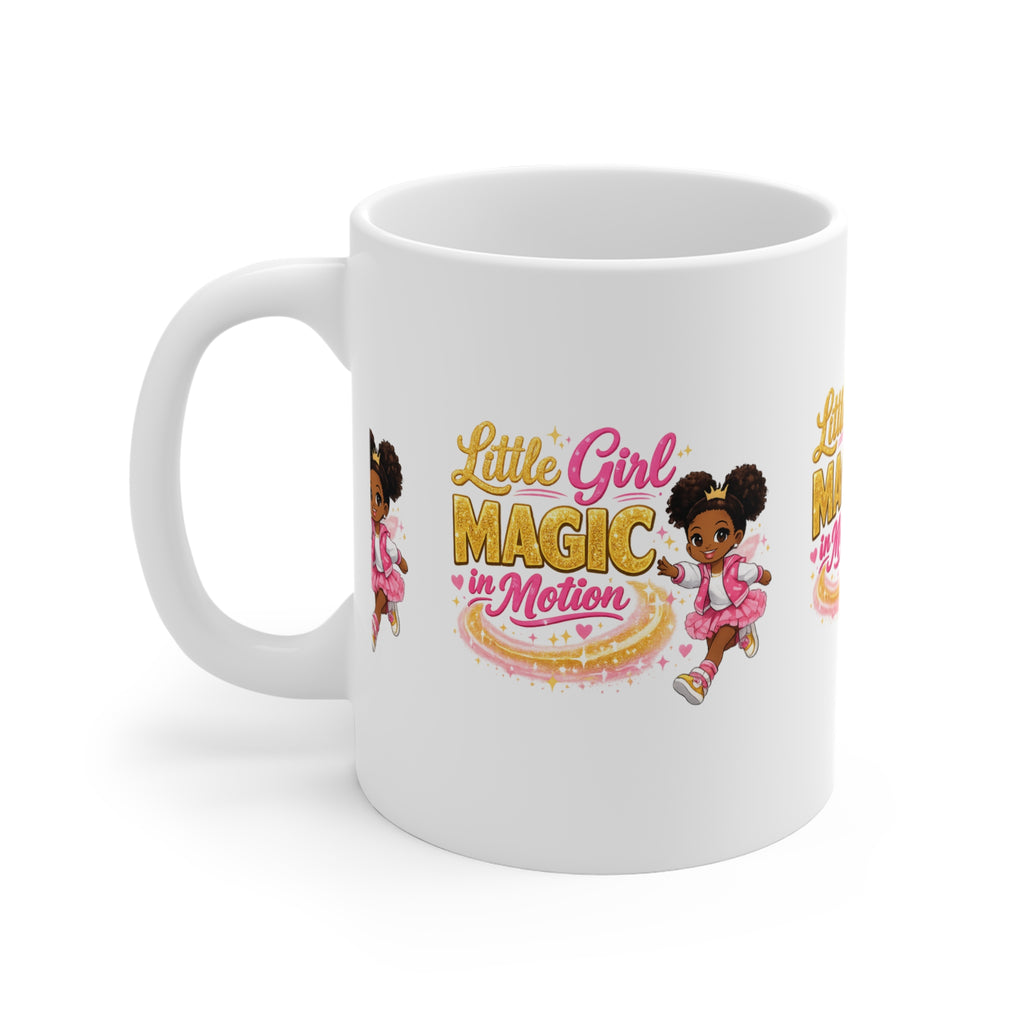 Little Girl Magic in Motion Mug — Cute Inspirational Kids Coffee Cup