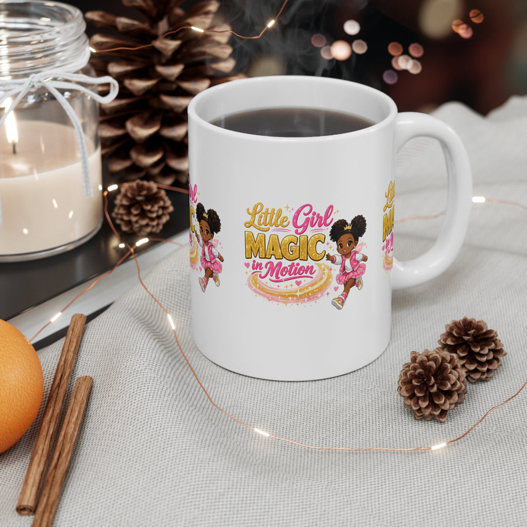 Little Girl Magic in Motion Mug — Cute Inspirational Kids Coffee Cup