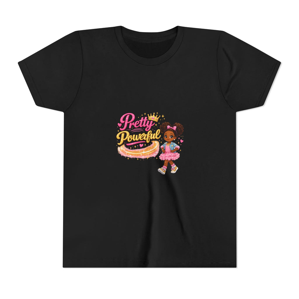 Pretty & Powerful Youth Tee — Cute Princess Girl Graphic