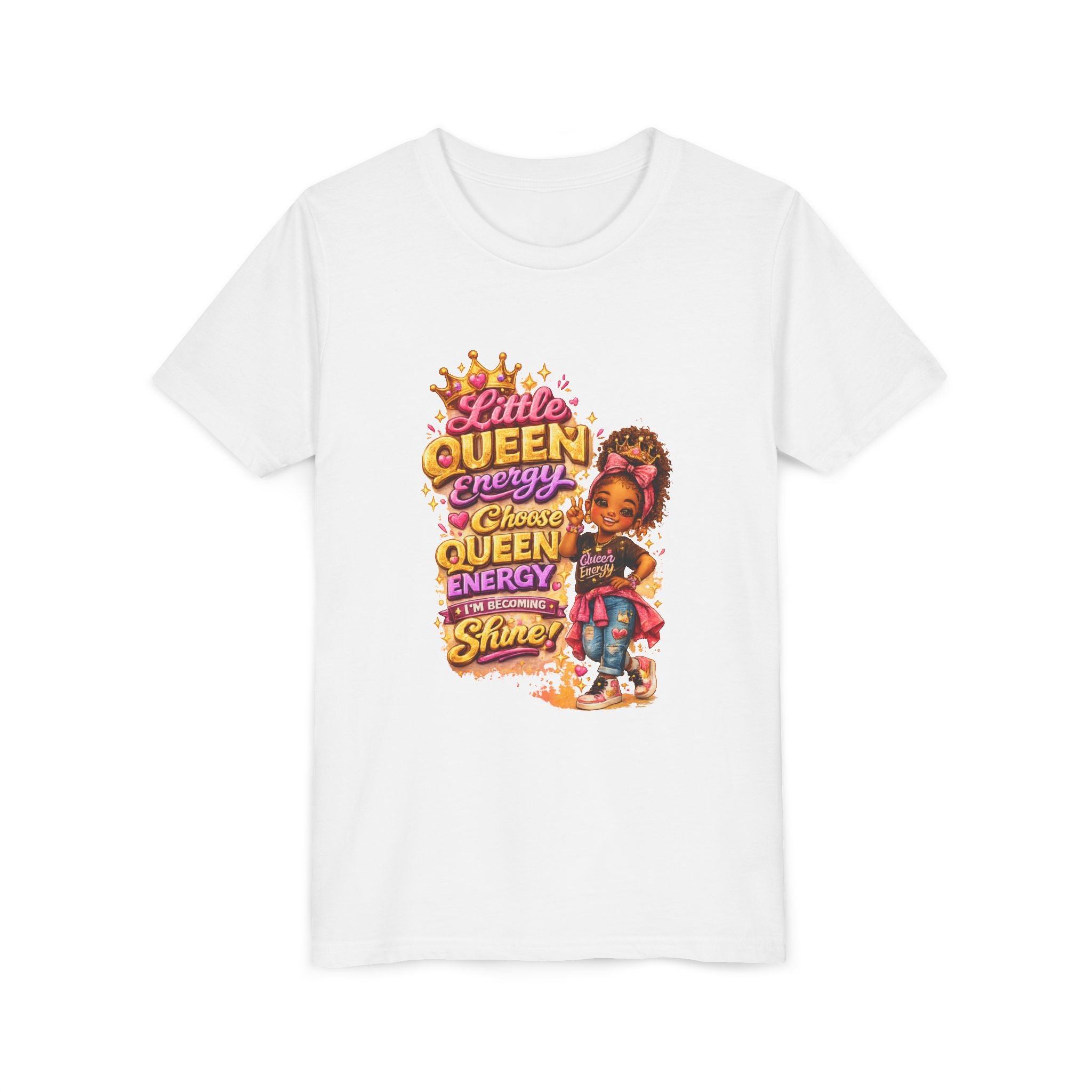Little Queen Energy Kids T-Shirt – Girl Empowerment Graphic Tee