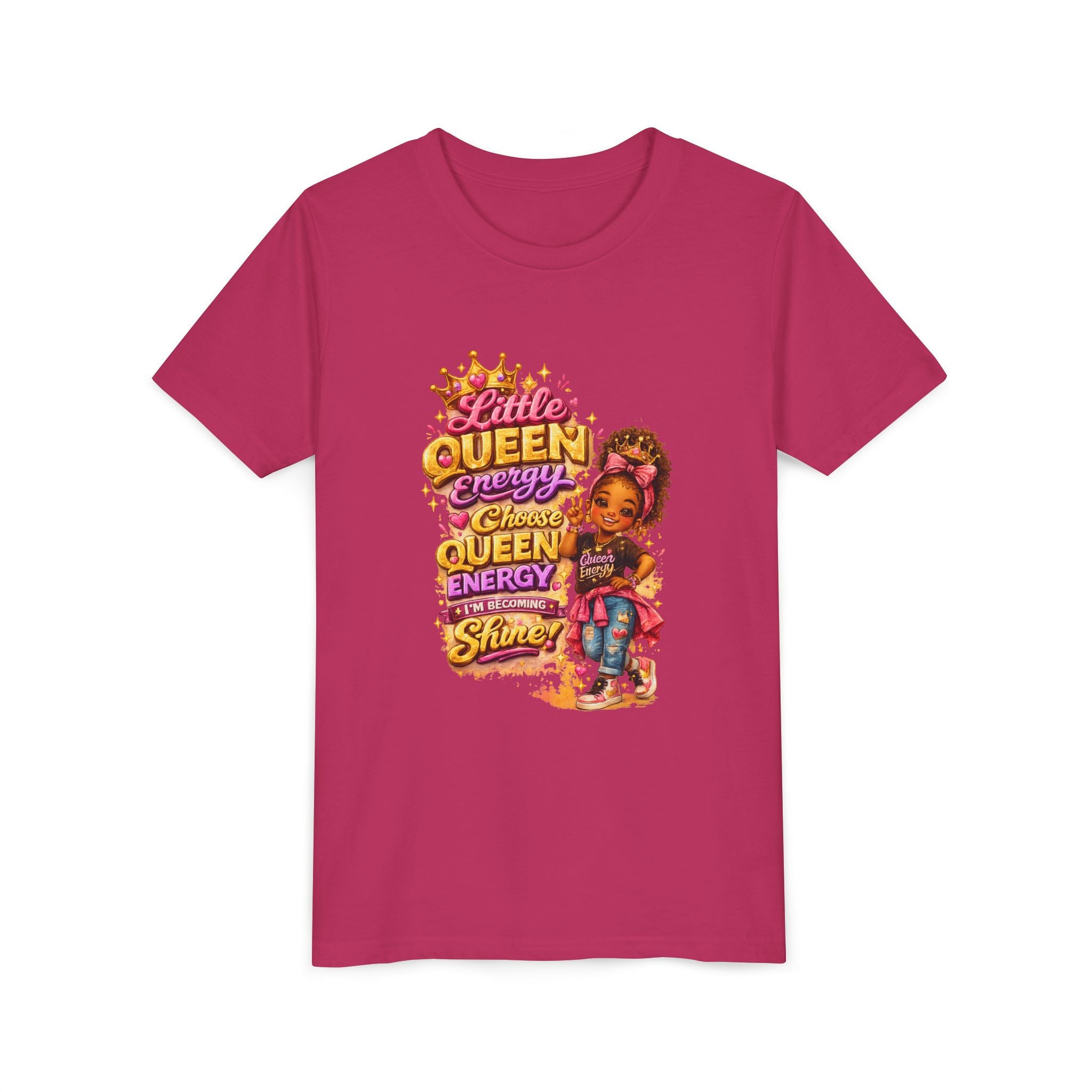Little Queen Energy Kids T-Shirt – Girl Empowerment Graphic Tee