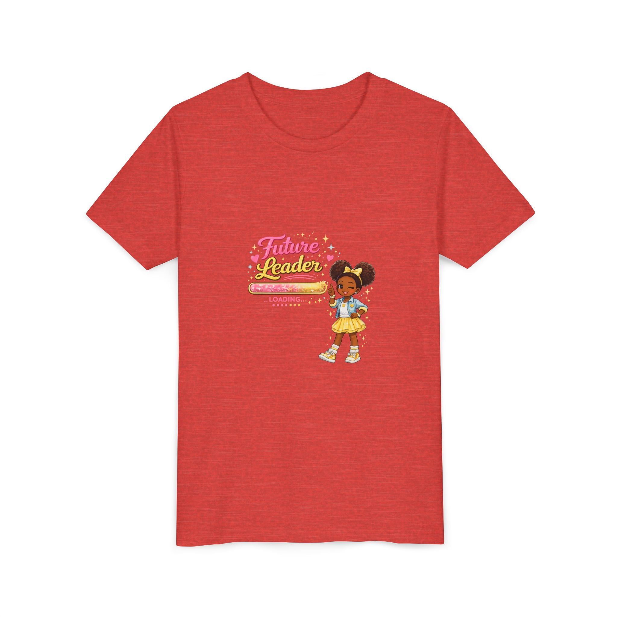 Youth Tee — “Future Leader” Cute Black Girl Graphic Shirt for Kids
