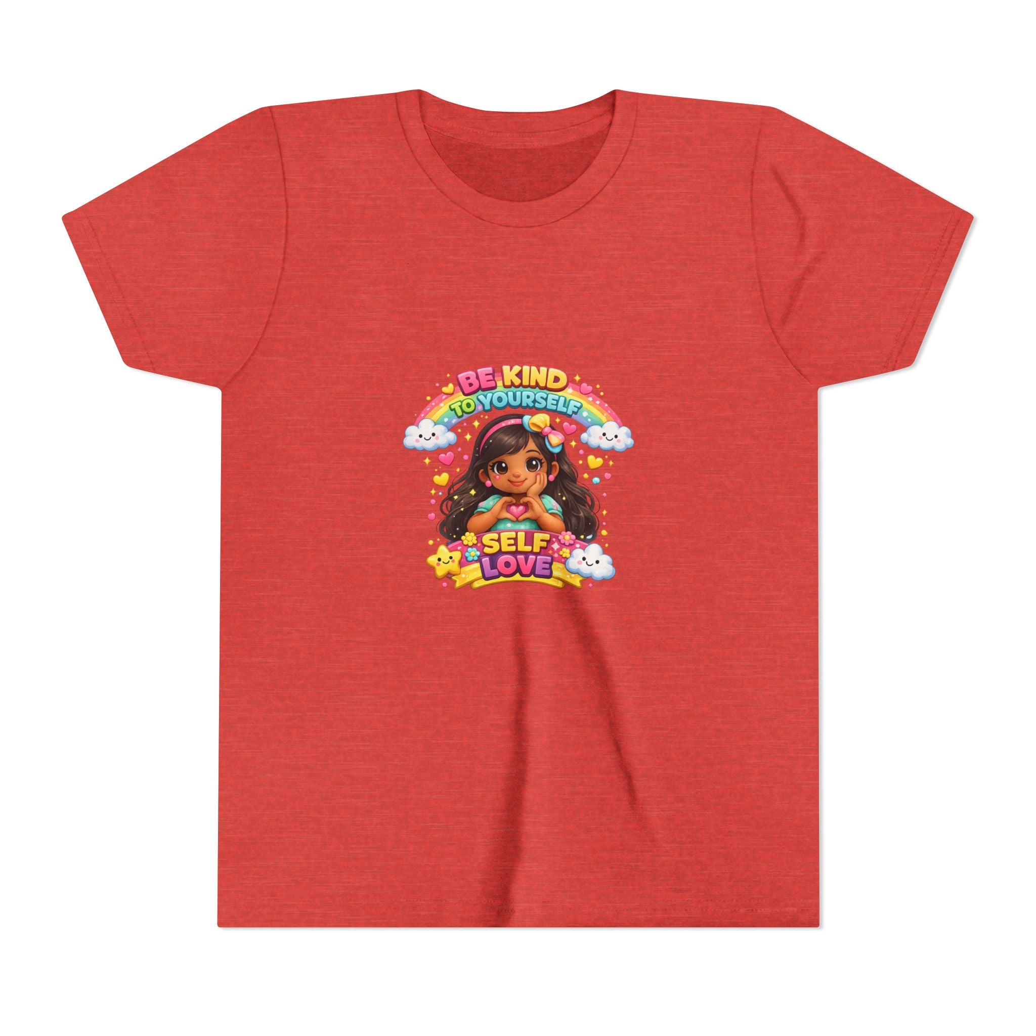 Youth Tee - "Be Kind to Yourself" Self-Love Rainbow Graphic