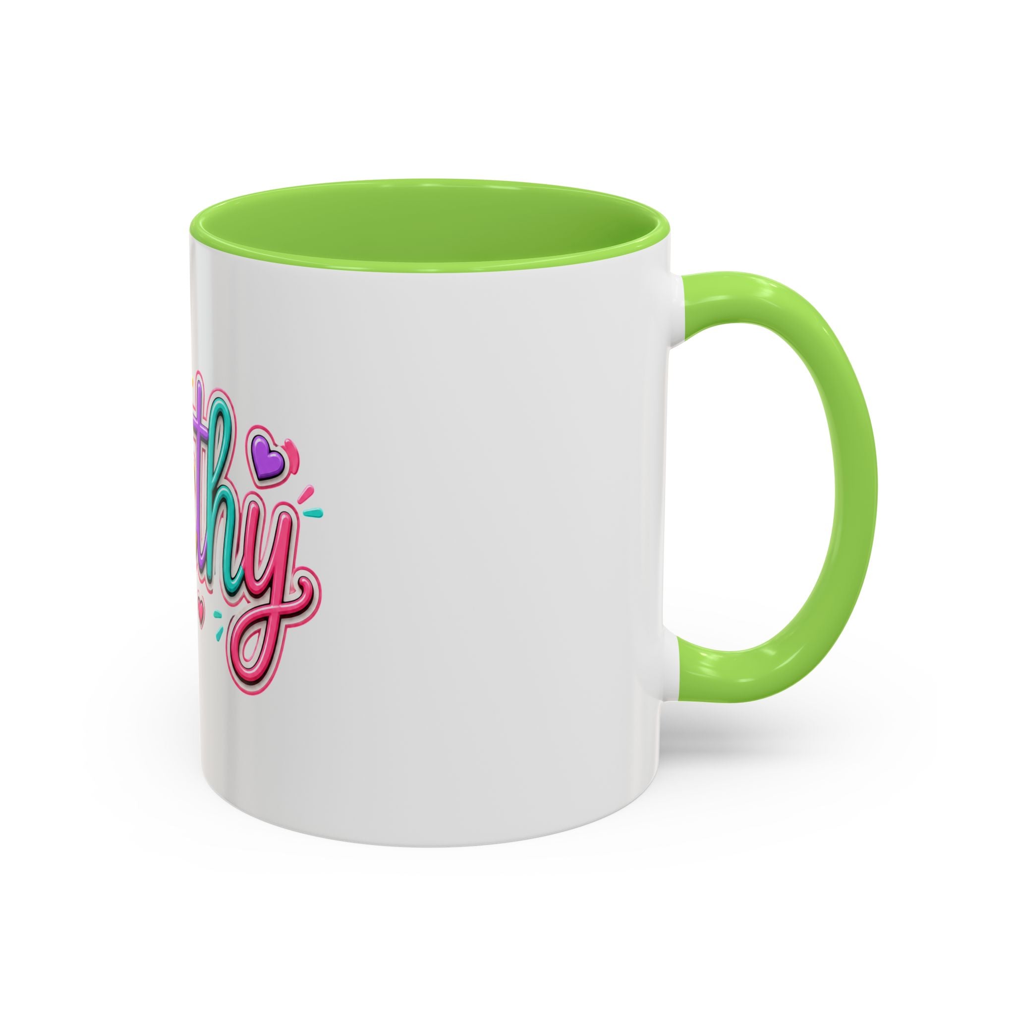 Worthy Colorful Ceramic Mug — Inspirational Heart Design (11oz & 15oz)