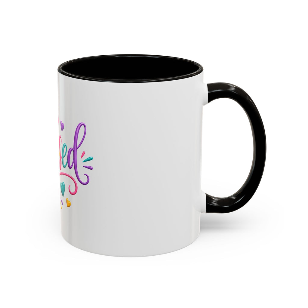 Blessed Colorful Mug (11oz & 15oz) — Rainbow Hearts Coffee Cup