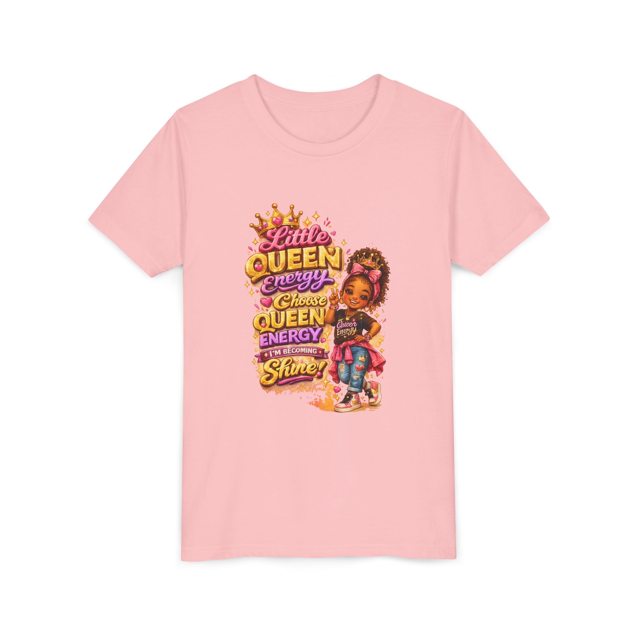 Little Queen Energy Kids T-Shirt – Girl Empowerment Graphic Tee