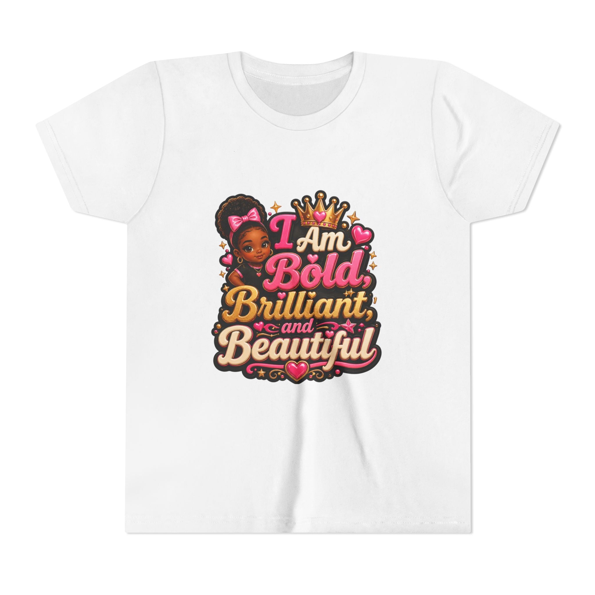 Youth Tee — "I Am Bold, Brilliant and Beautiful" Inspirational Kids Graphic Shirt