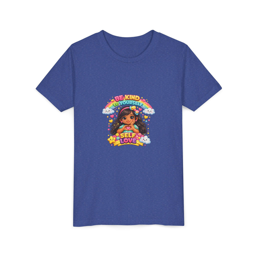Youth Tee - "Be Kind to Yourself" Self-Love Rainbow Graphic