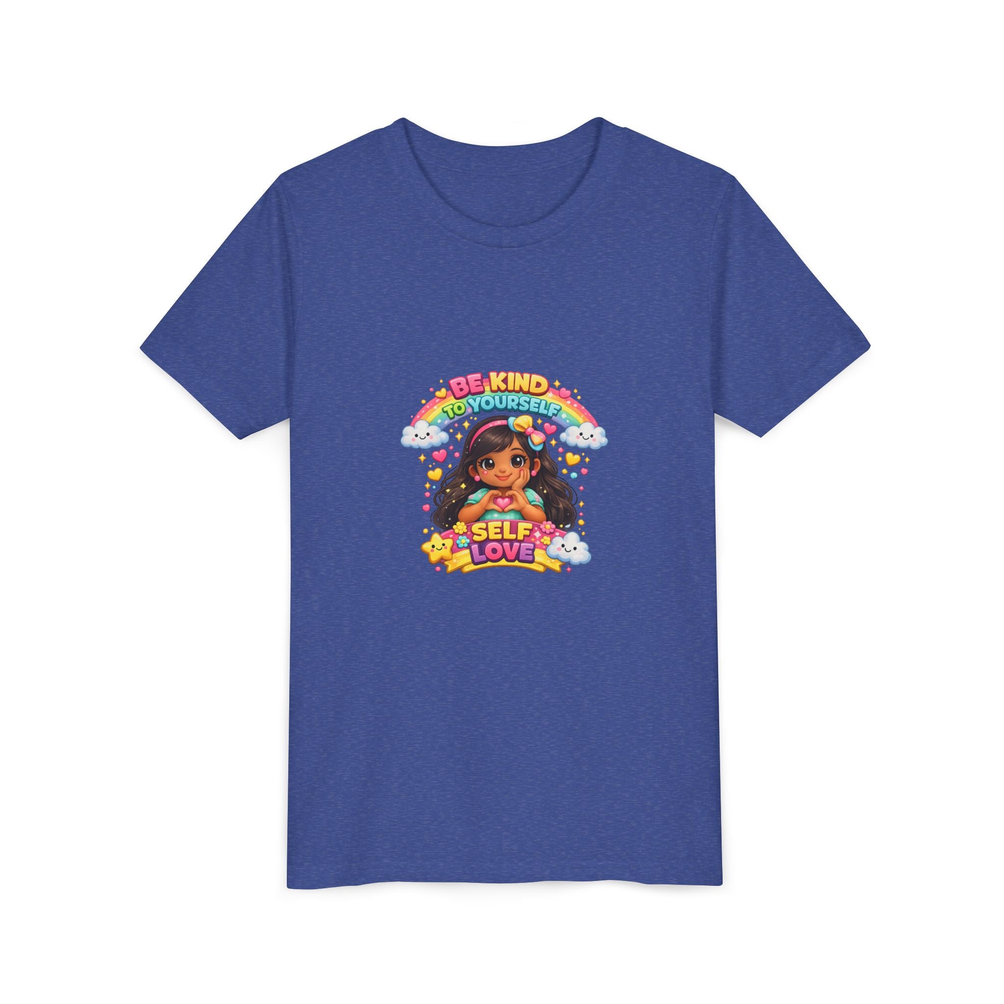 Youth Tee - "Be Kind to Yourself" Self-Love Rainbow Graphic