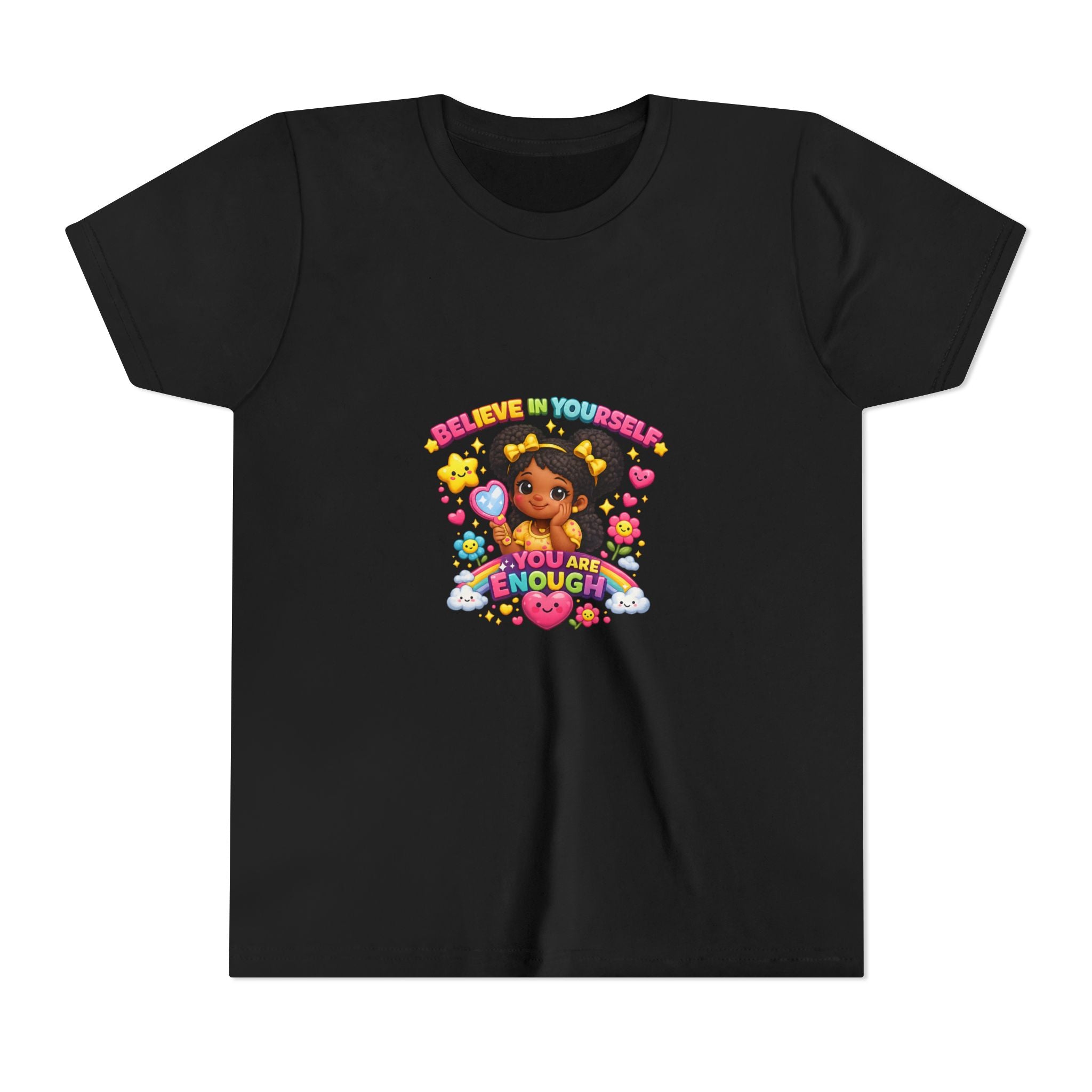Youth Tee — "Believe in Yourself, You Are Enough" Cute Empowerment Graphic