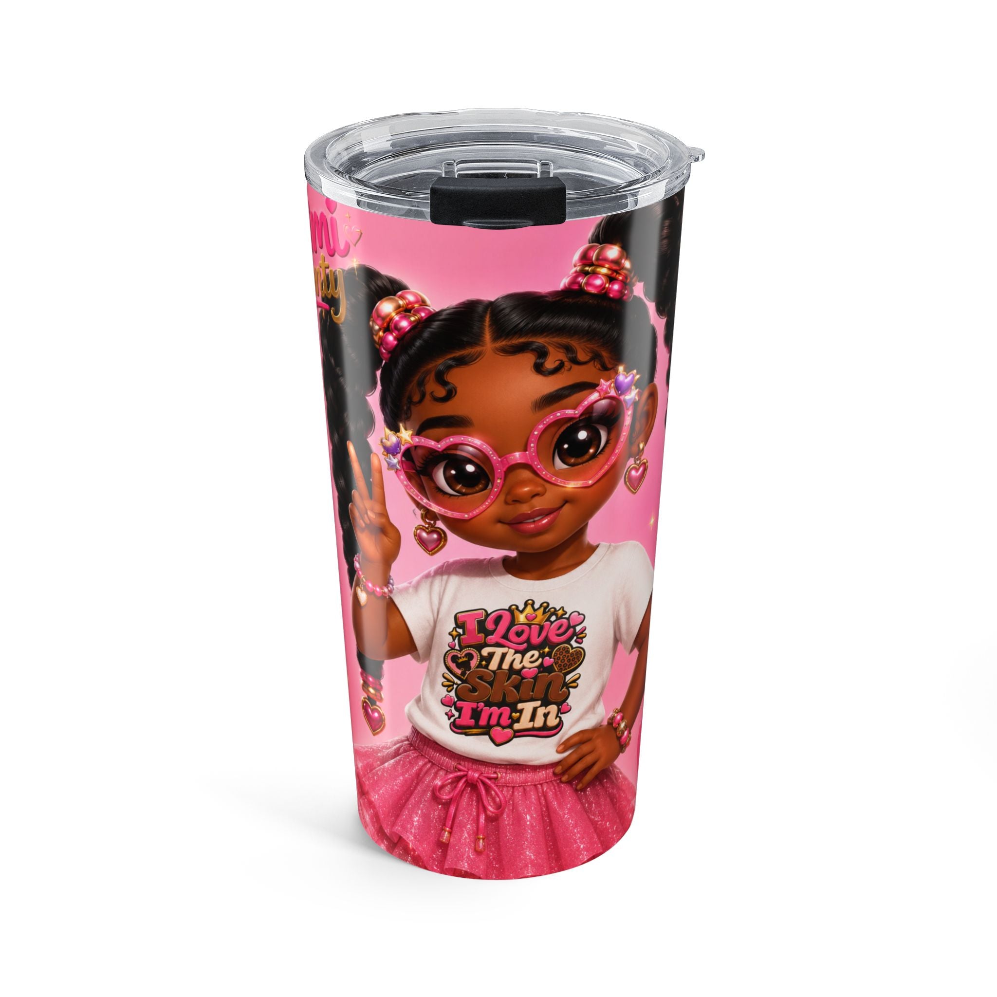20oz Pink Mimi Mommy Tumbler — Cute Girl Graphic Insulated Travel Cup