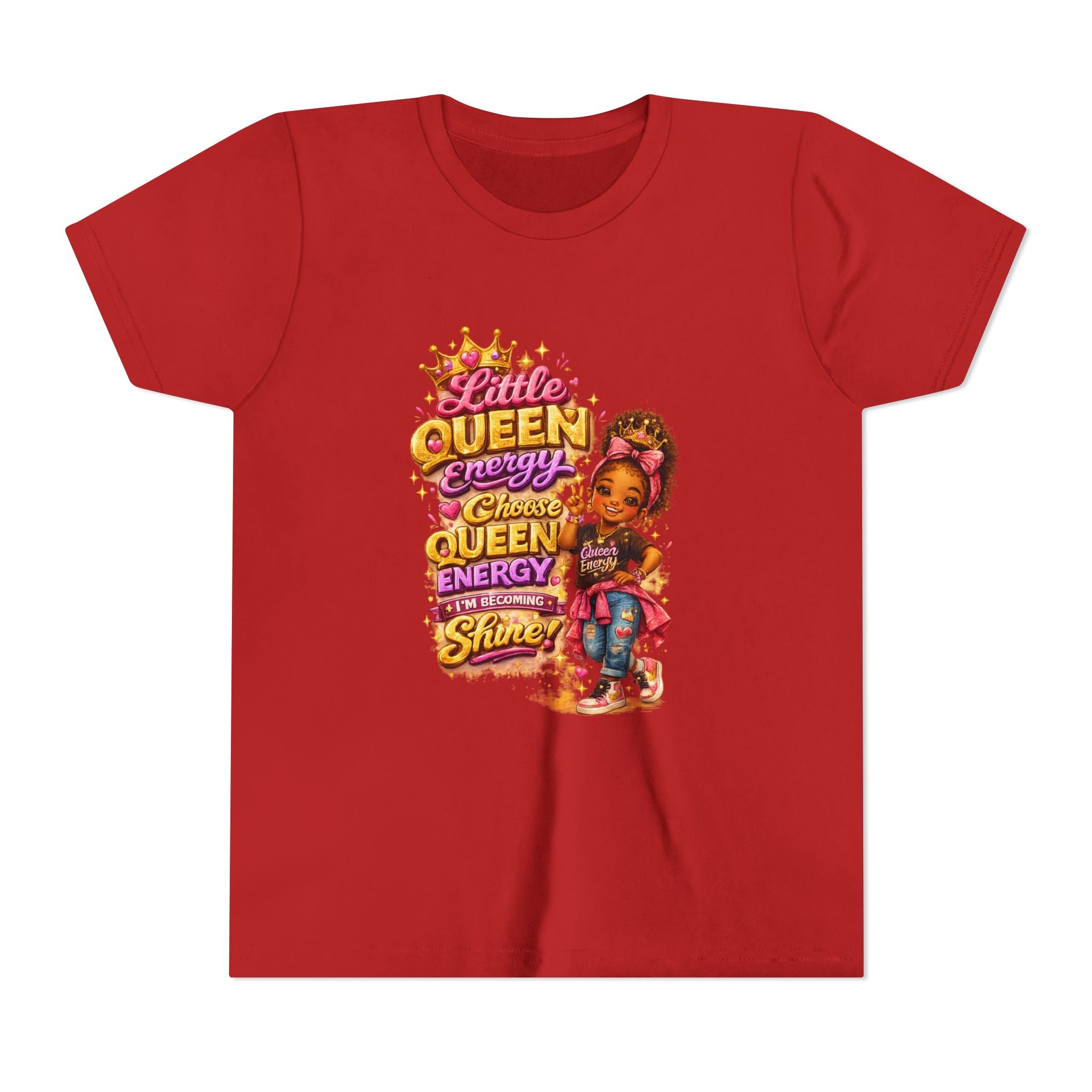 Little Queen Energy Kids T-Shirt – Girl Empowerment Graphic Tee