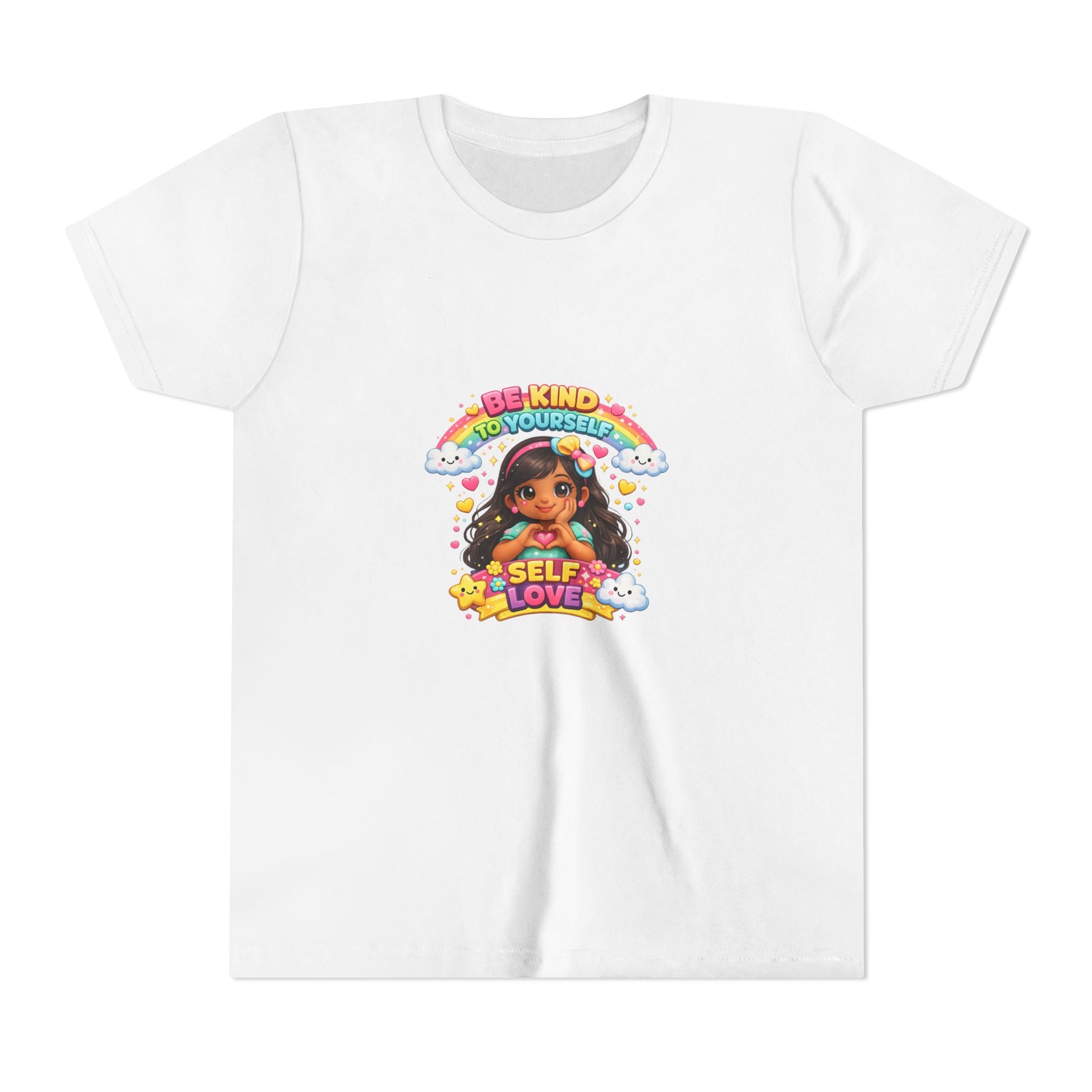 Youth Tee - "Be Kind to Yourself" Self-Love Rainbow Graphic