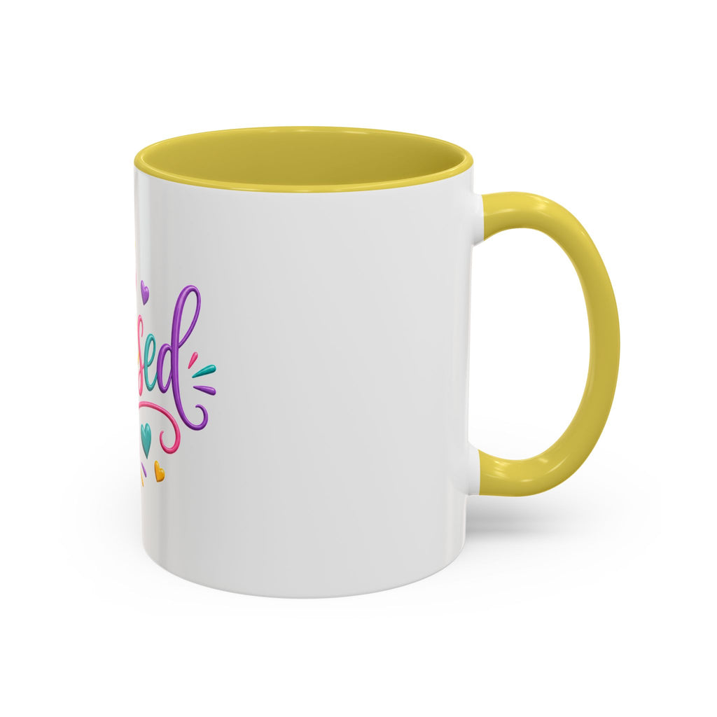 Blessed Colorful Mug (11oz & 15oz) — Rainbow Hearts Coffee Cup