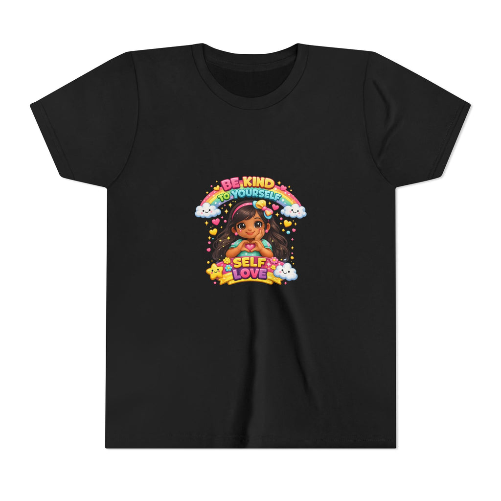 Youth Tee - "Be Kind to Yourself" Self-Love Rainbow Graphic