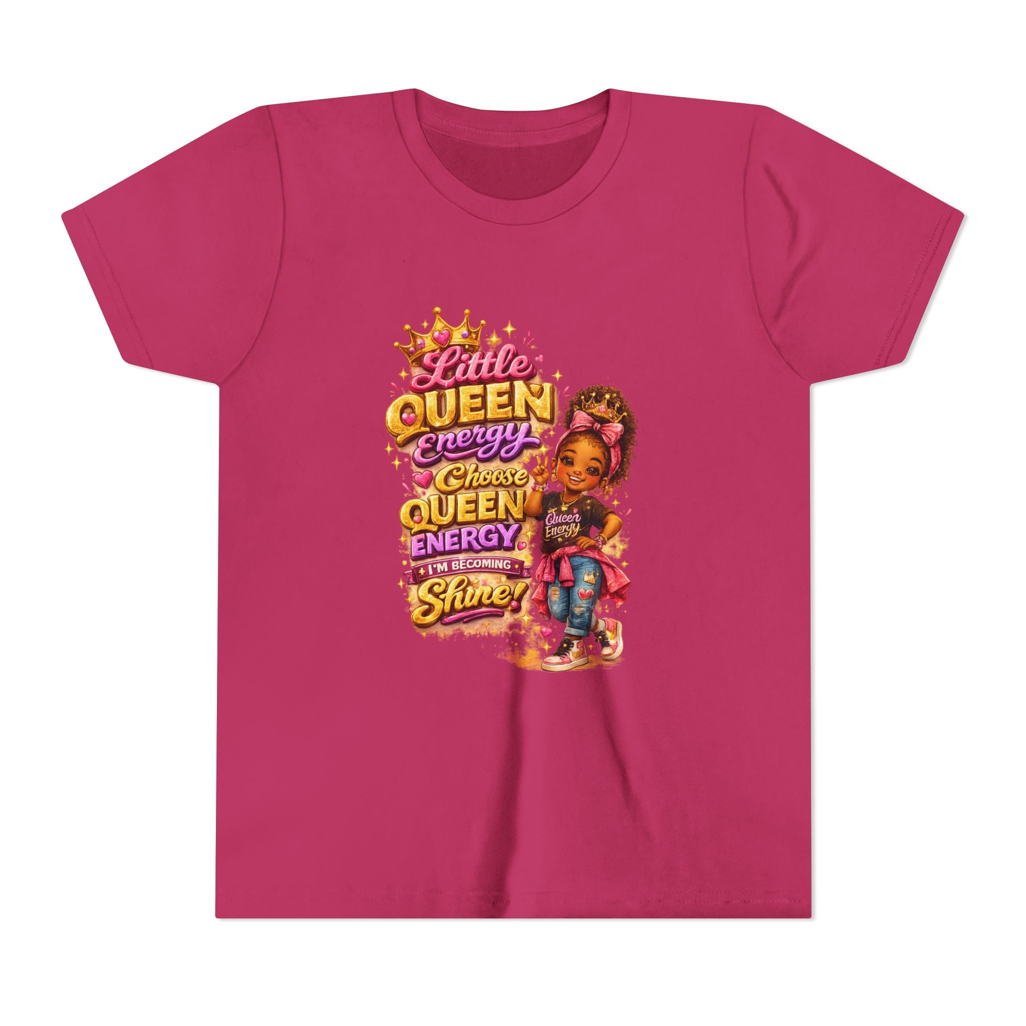 Little Queen Energy Kids T-Shirt – Girl Empowerment Graphic Tee