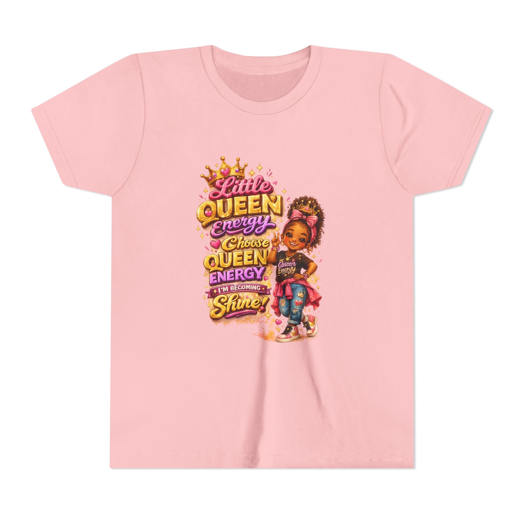 Little Queen Energy Kids T-Shirt – Girl Empowerment Graphic Tee