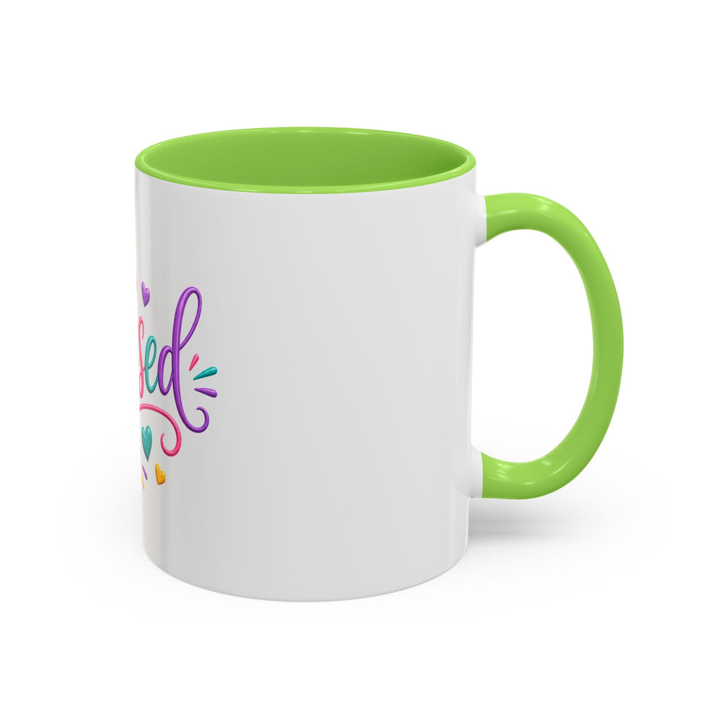 Blessed Colorful Mug (11oz & 15oz) — Rainbow Hearts Coffee Cup