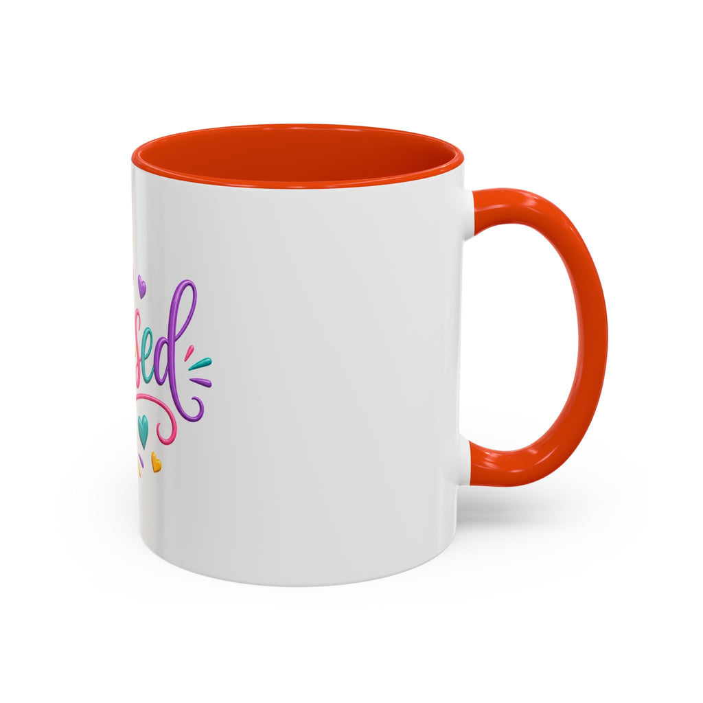 Blessed Colorful Mug (11oz & 15oz) — Rainbow Hearts Coffee Cup