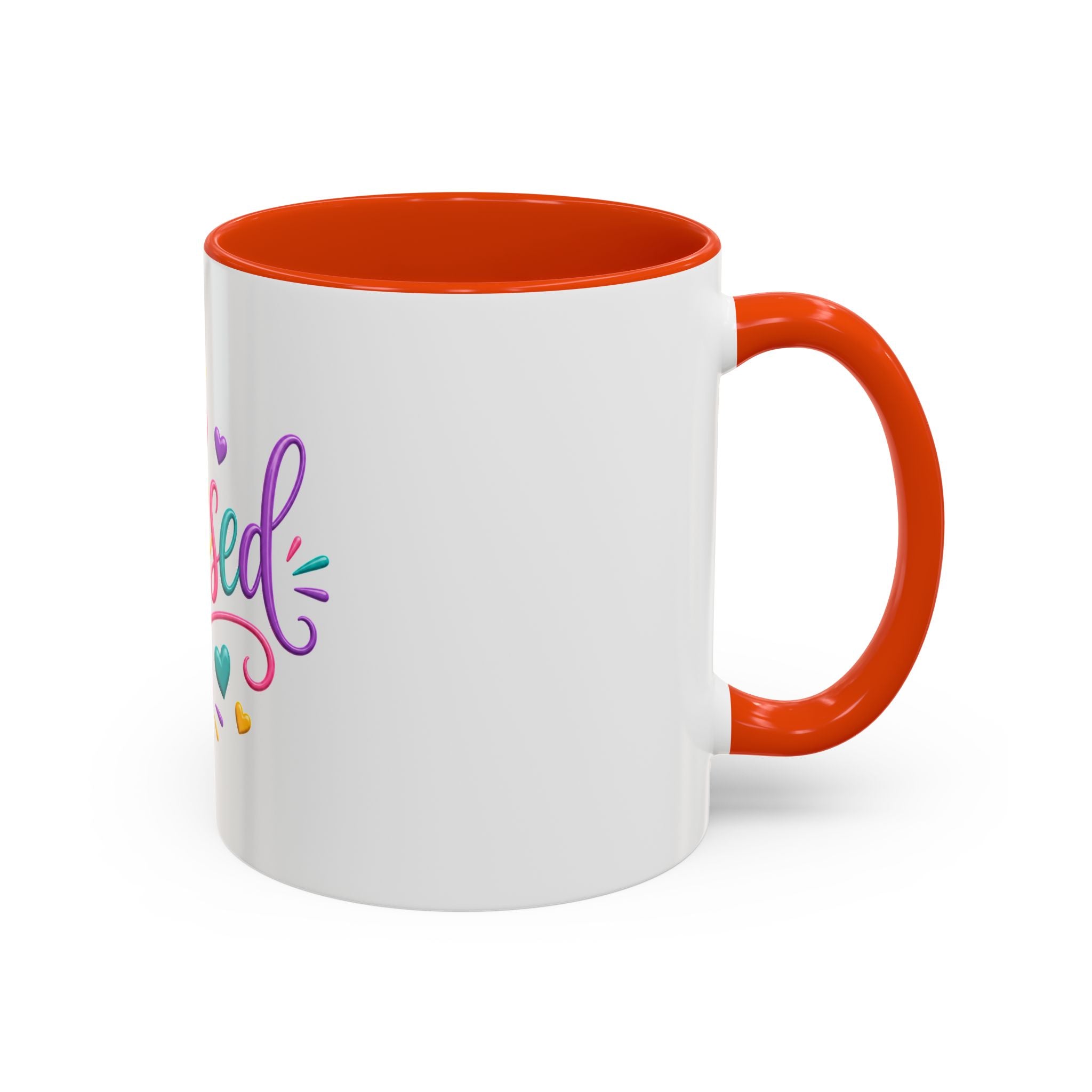 Blessed Colorful Mug (11oz & 15oz) — Rainbow Hearts Coffee Cup