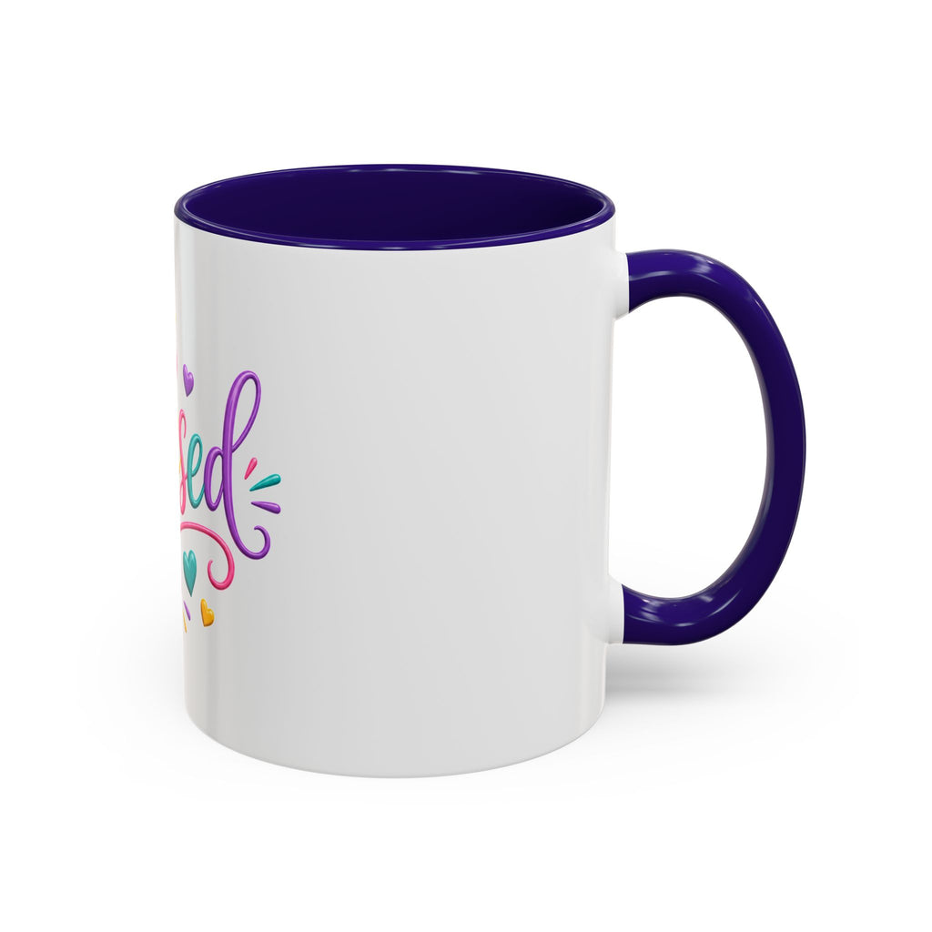 Blessed Colorful Mug (11oz & 15oz) — Rainbow Hearts Coffee Cup