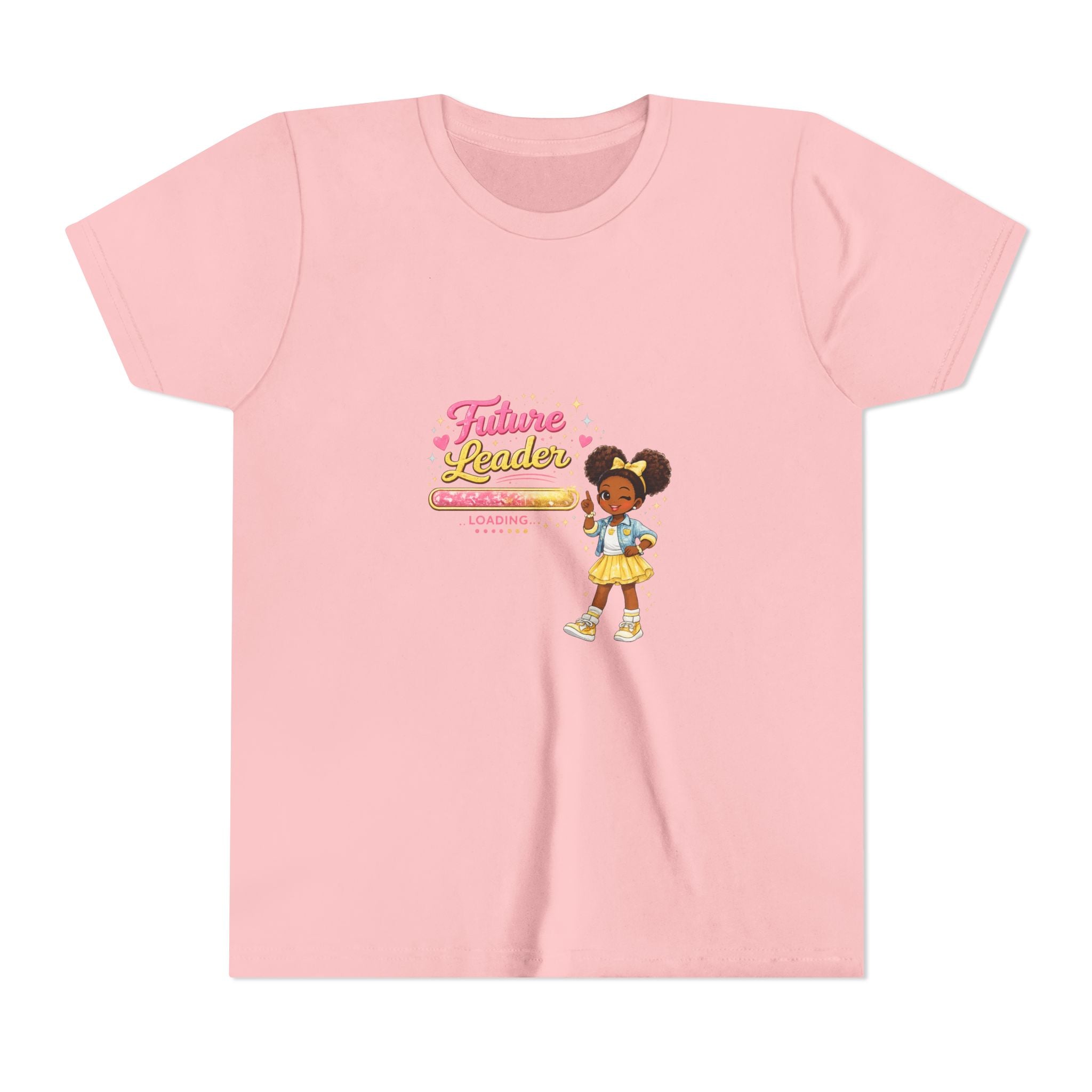 Youth Tee — “Future Leader” Cute Black Girl Graphic Shirt for Kids