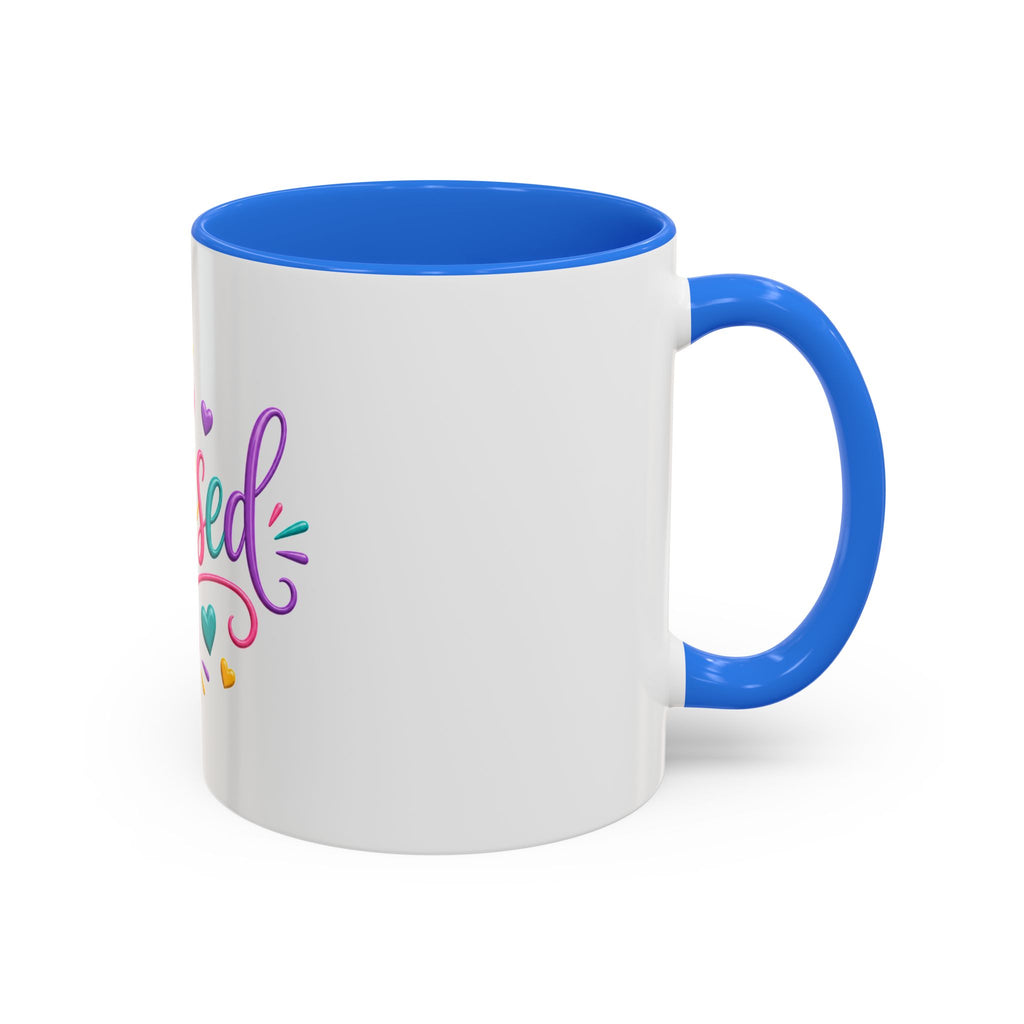 Blessed Colorful Mug (11oz & 15oz) — Rainbow Hearts Coffee Cup