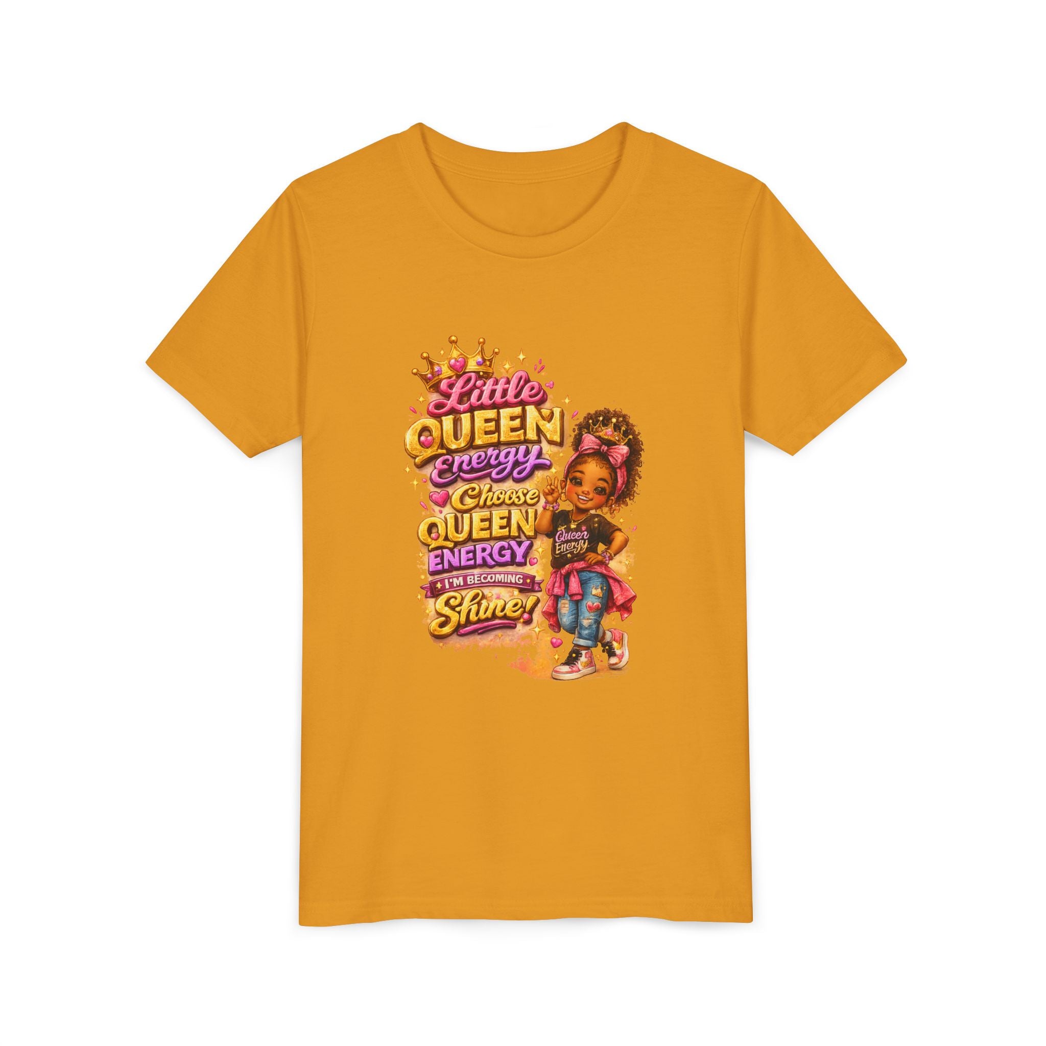Little Queen Energy Kids T-Shirt – Girl Empowerment Graphic Tee