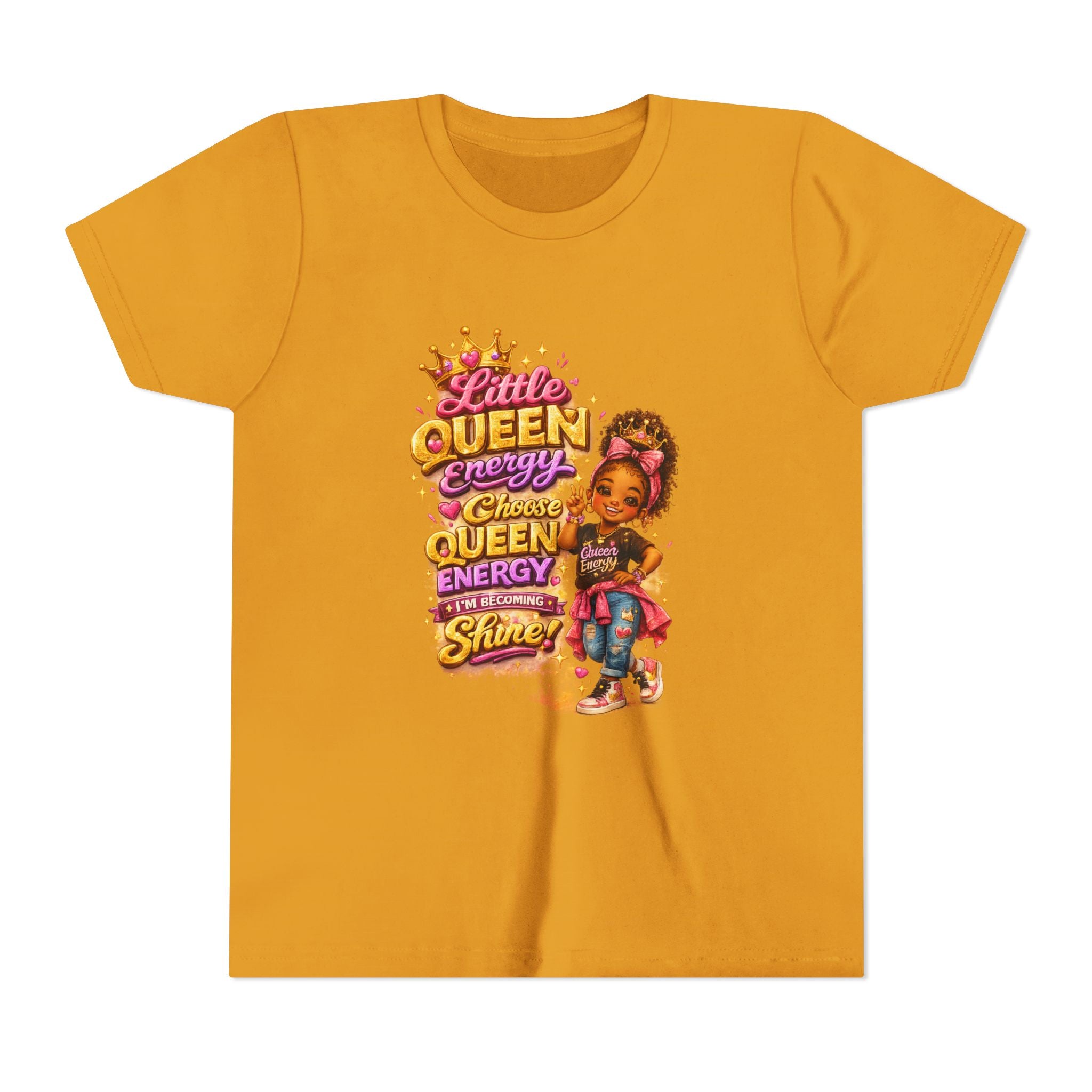 Little Queen Energy Kids T-Shirt – Girl Empowerment Graphic Tee
