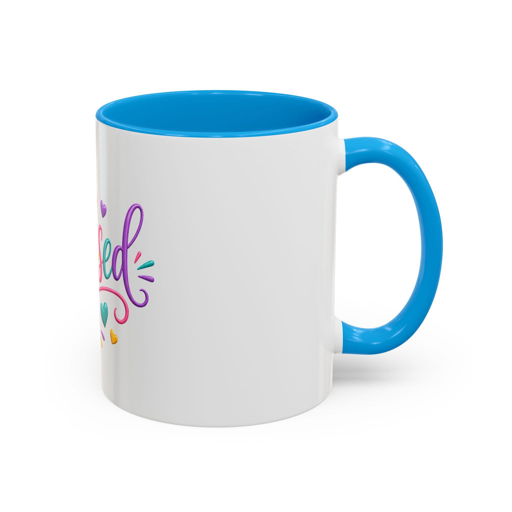 Blessed Colorful Mug (11oz & 15oz) — Rainbow Hearts Coffee Cup