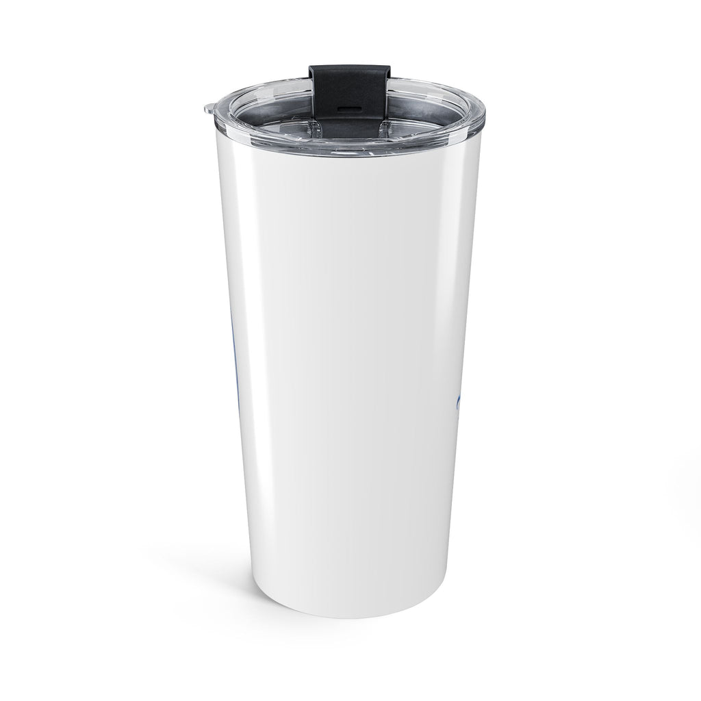 Monogrammed Blue Floral 20oz Tumbler — Personalized Initial M Travel Cup