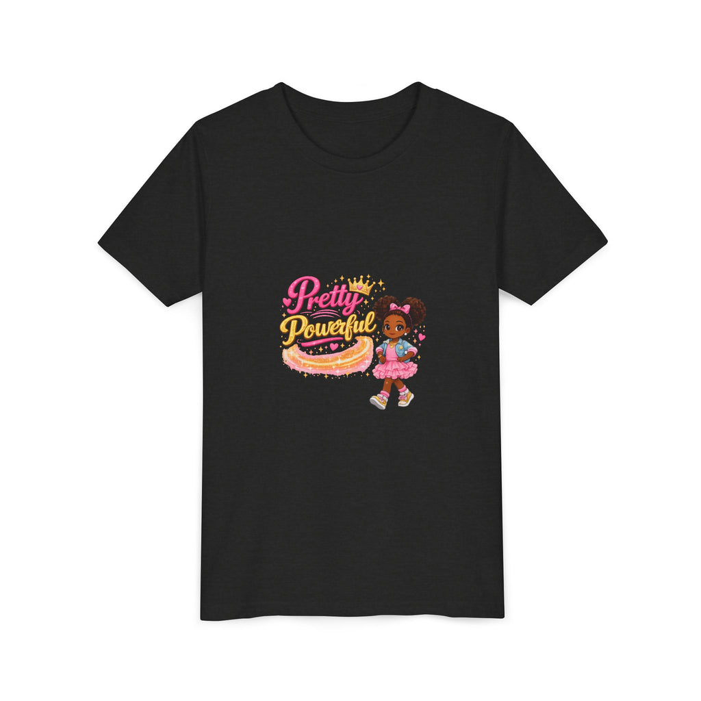 Pretty & Powerful Youth Tee — Cute Princess Girl Graphic