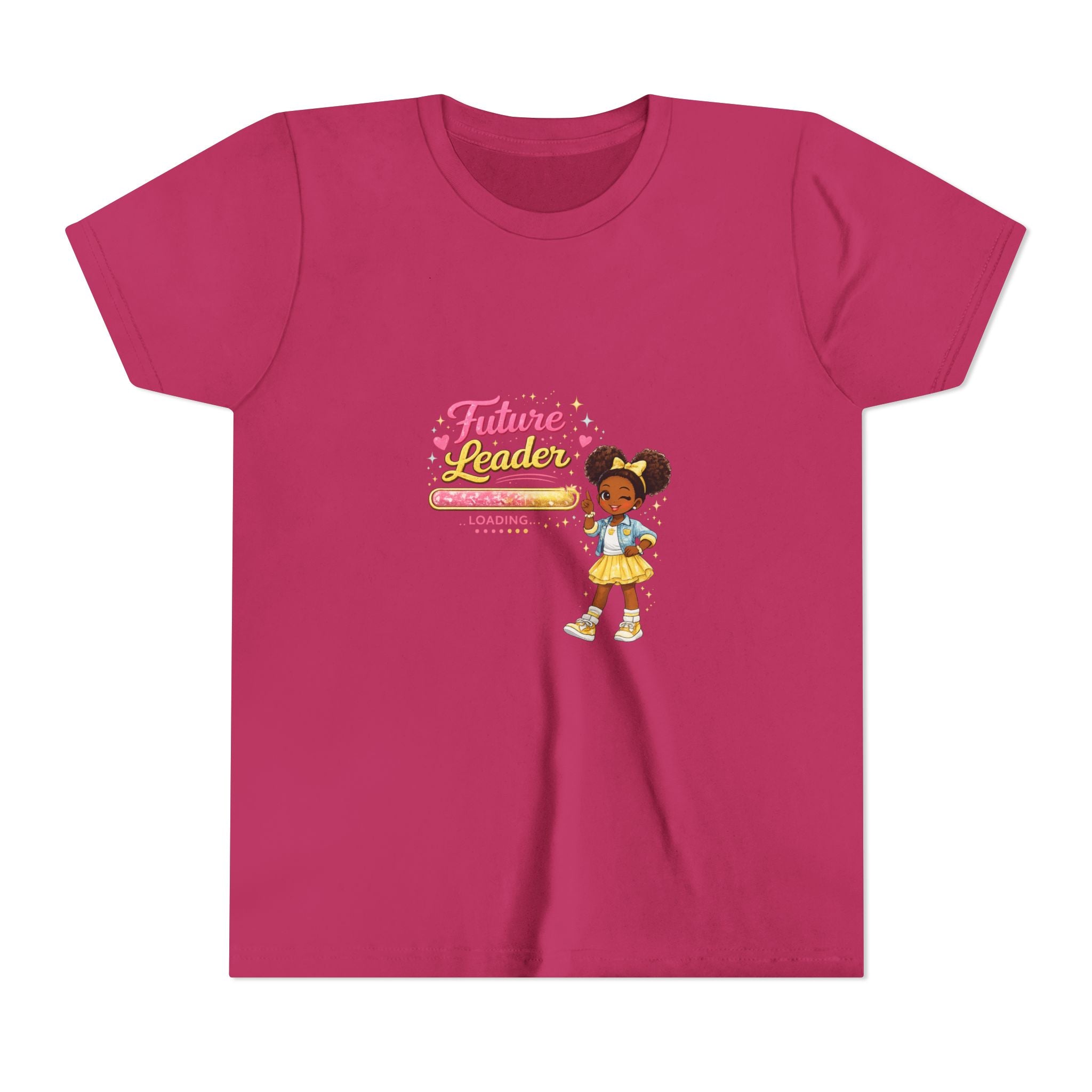 Youth Tee — “Future Leader” Cute Black Girl Graphic Shirt for Kids