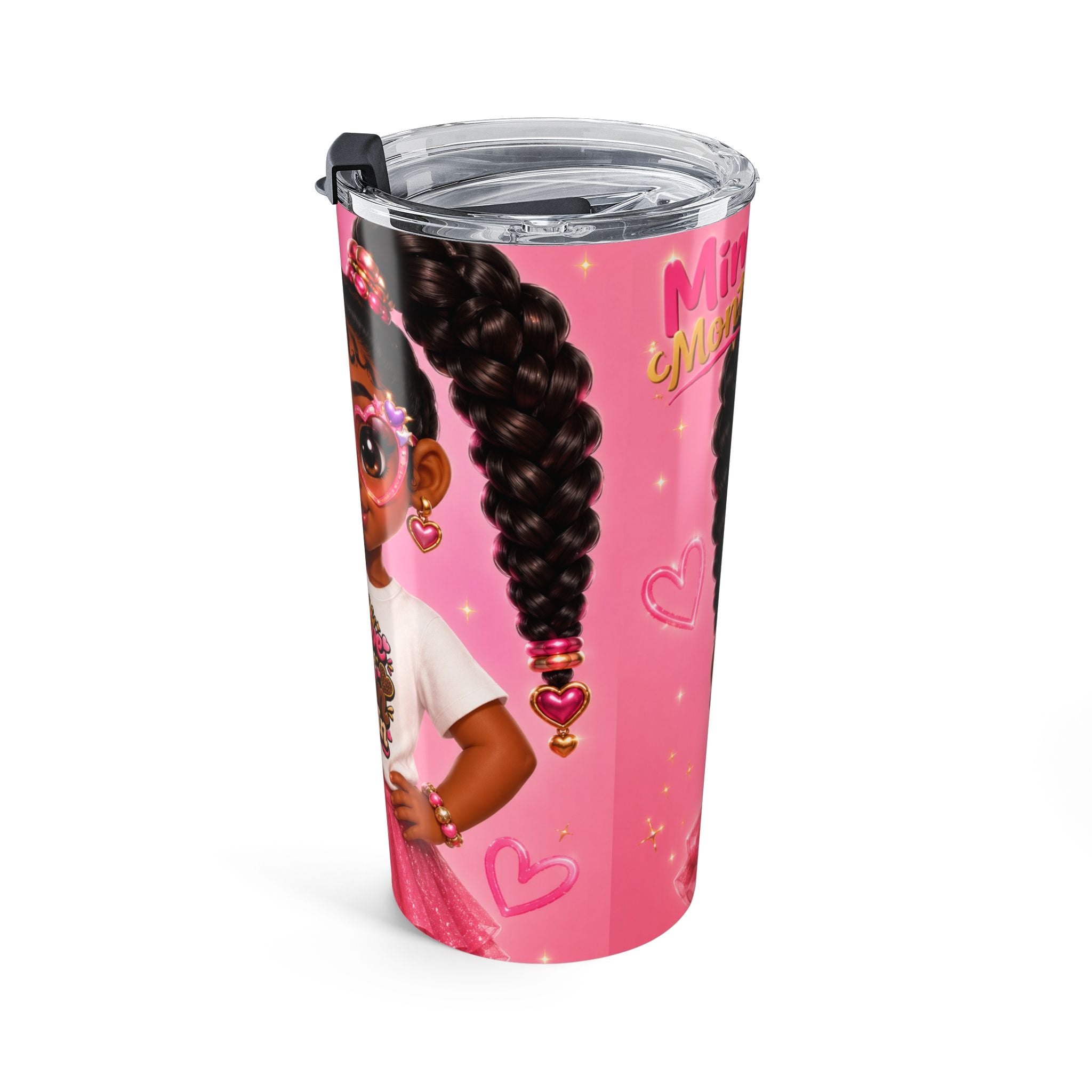 20oz Pink Mimi Mommy Tumbler — Cute Girl Graphic Insulated Travel Cup