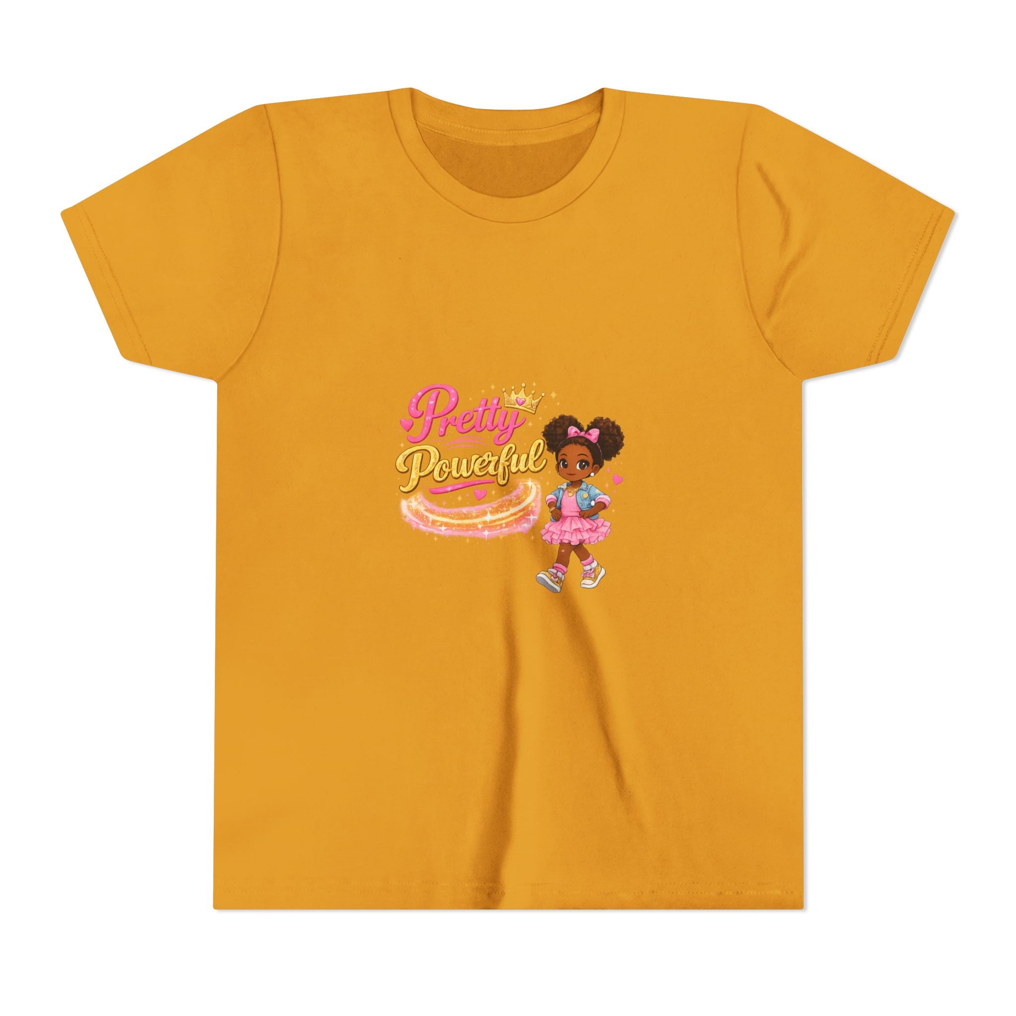Pretty & Powerful Youth Tee — Cute Princess Girl Graphic