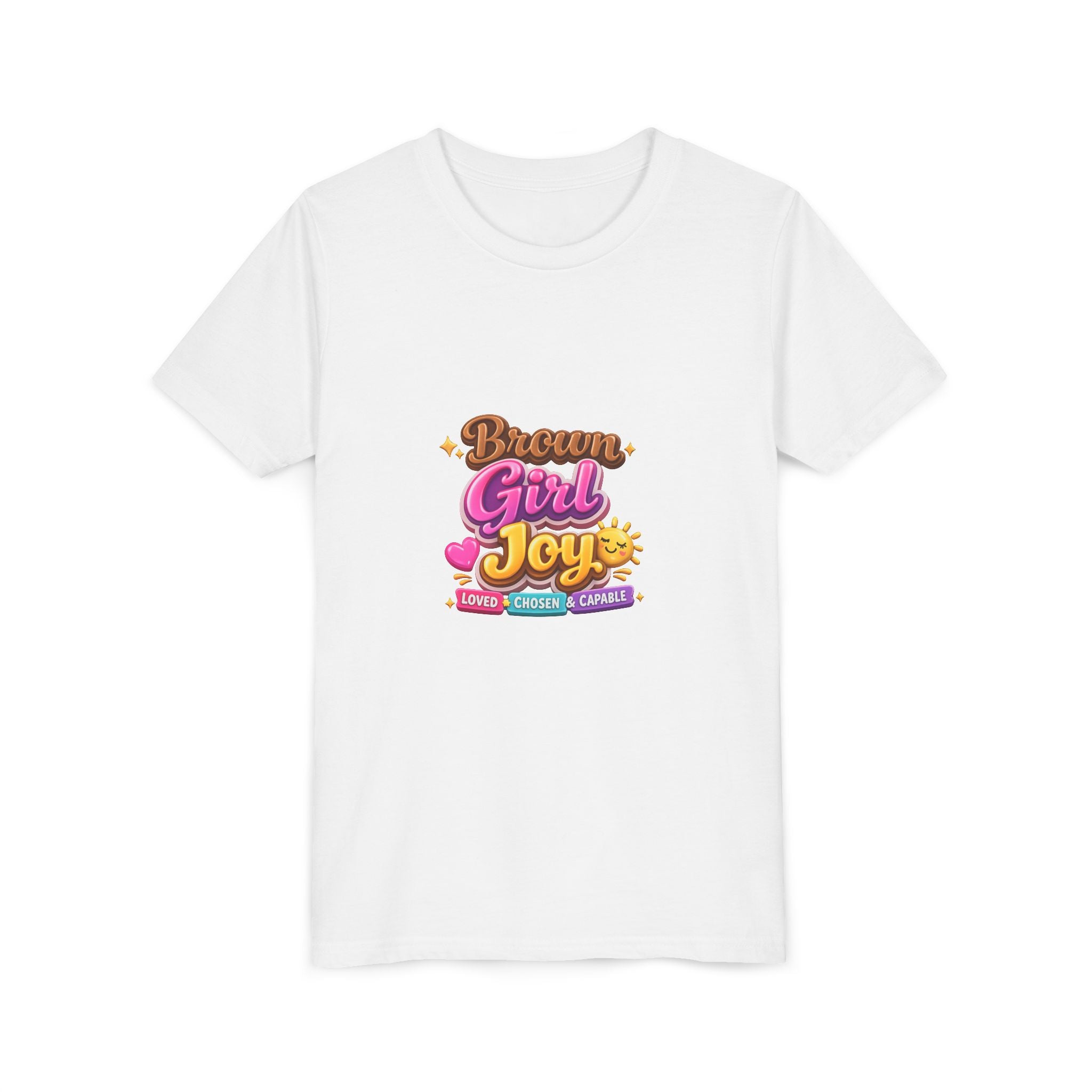 Youth Tee - 'Brown Girl Joy' Colorful Positive Kids T-Shirt