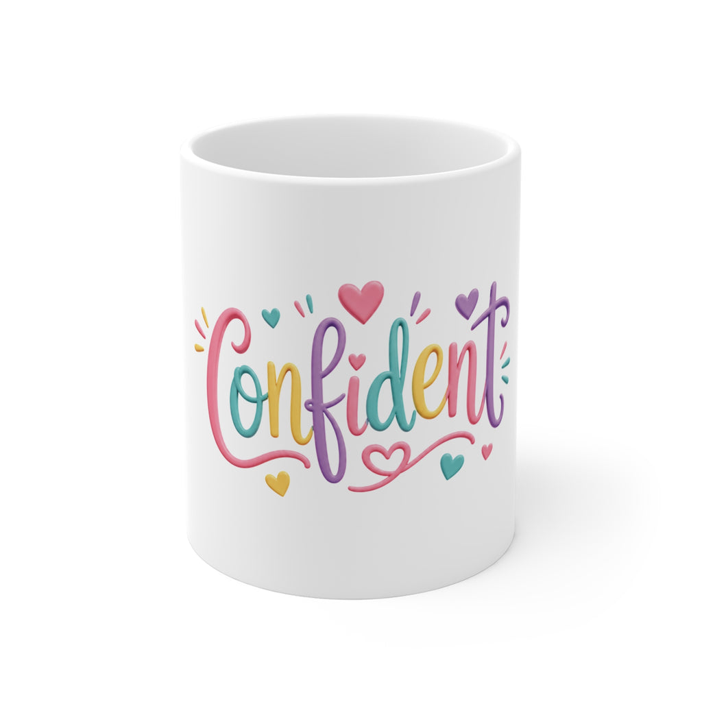 Confident Colorful Ceramic Mug — 11oz Inspirational Coffee Cup